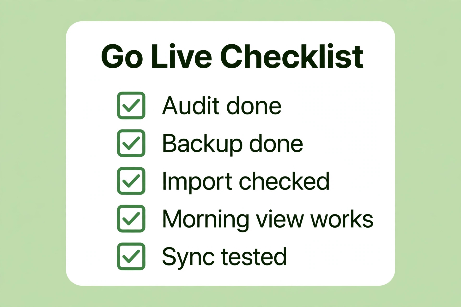 Go live checklist for a Notion to Obsidian migration