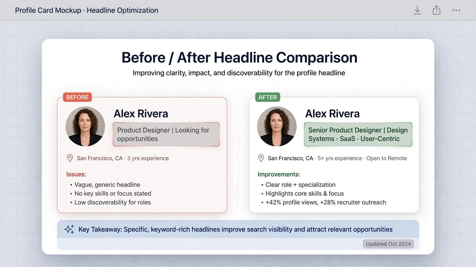 Rewriting the headline when you optimize LinkedIn profile with AI