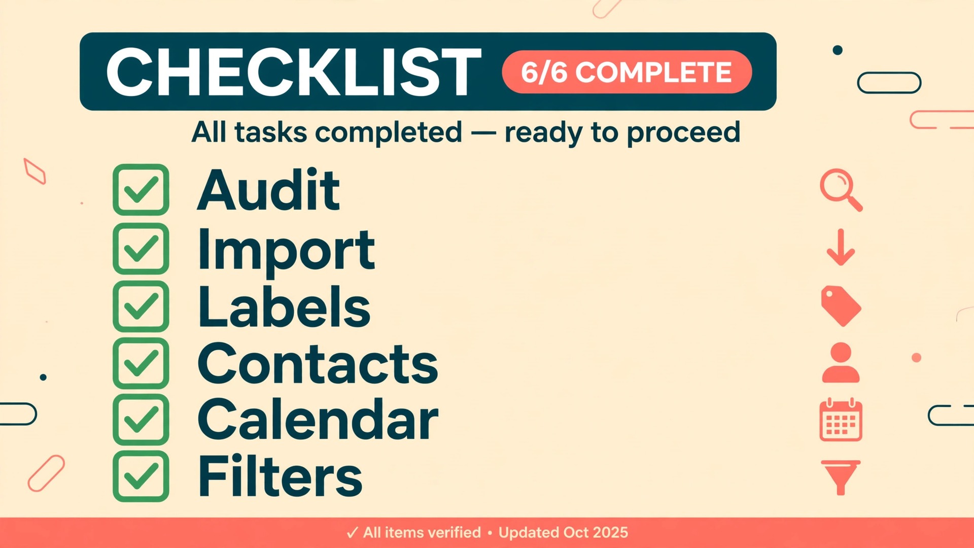Yahoo to Gmail import checklist visual