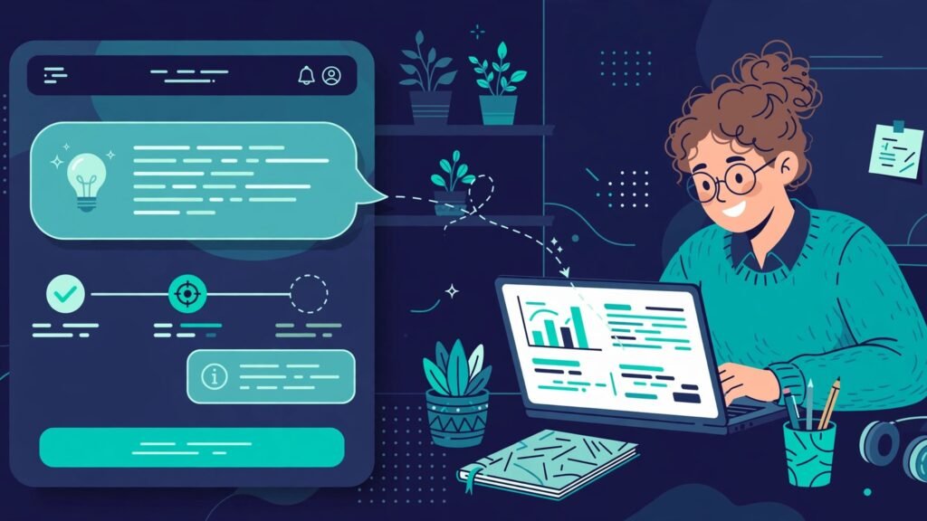 In app message helping a user complete a product step