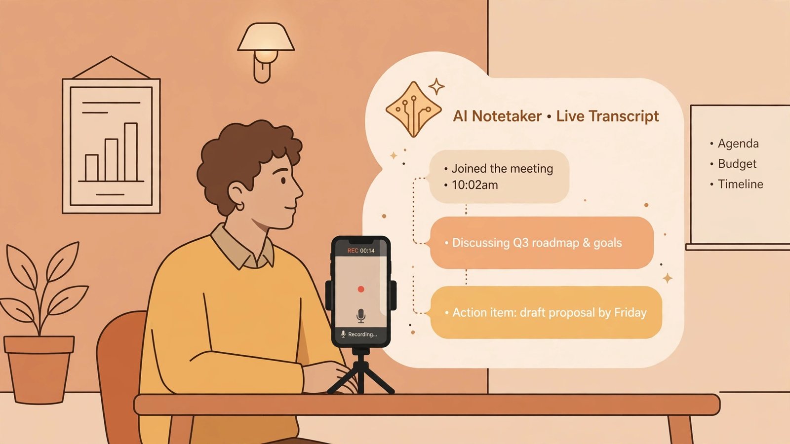 Otter.ai live in-person meeting transcription example