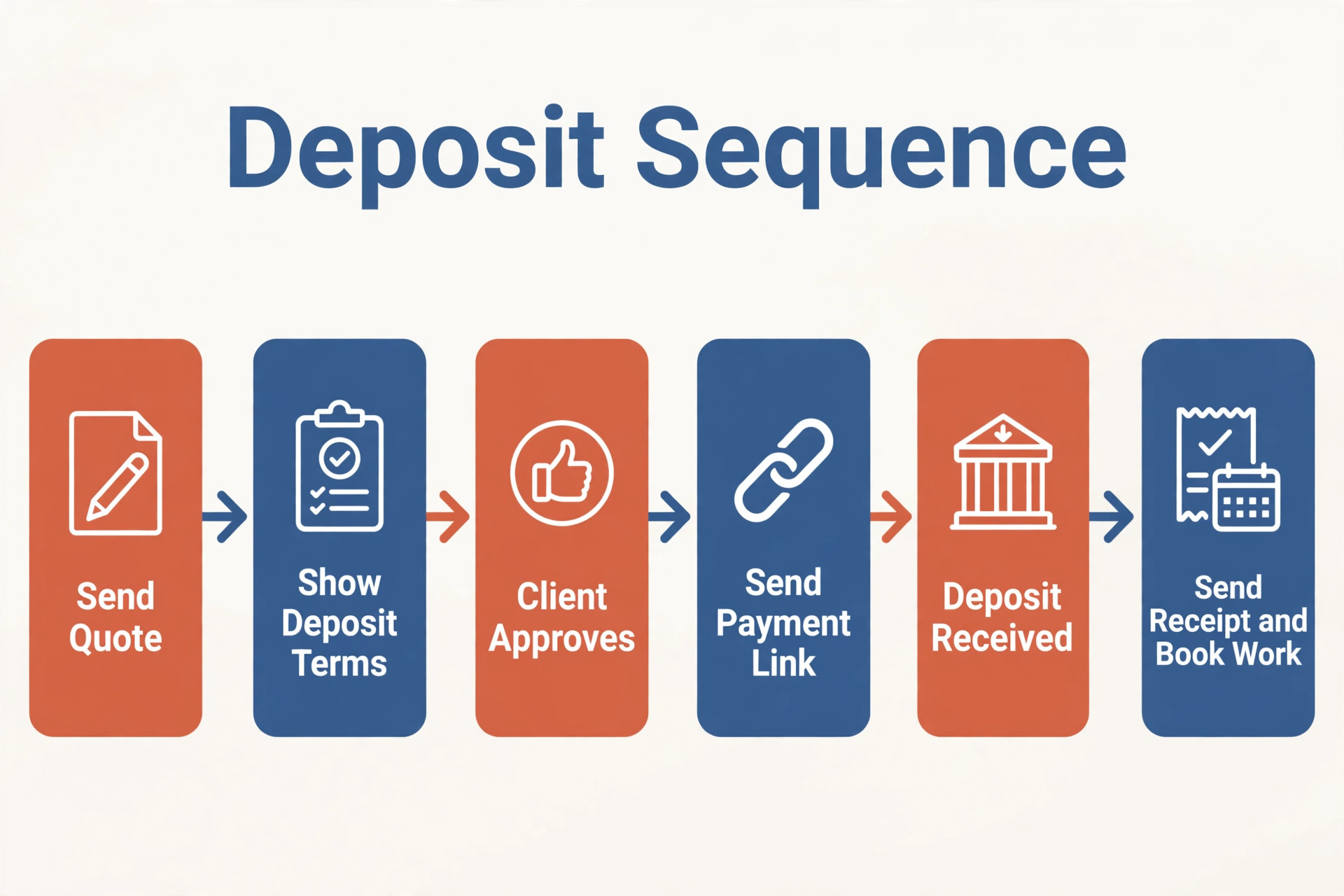 A workflow diagram of the deposit sequence.