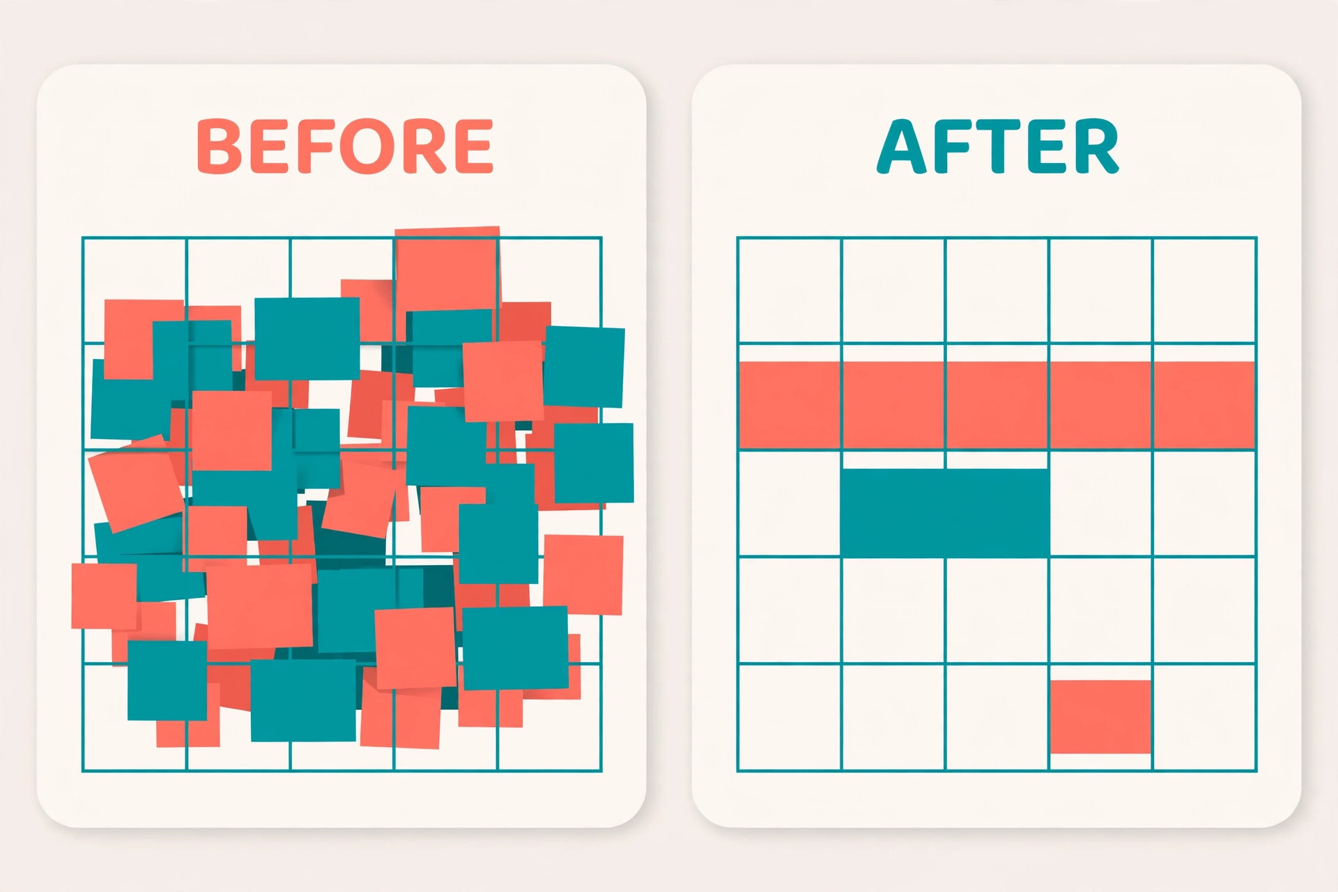 Before and after founder calendar with virtual assistant help