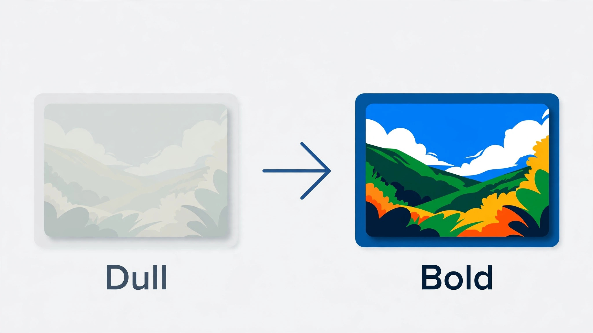 Dull washed-out thumbnail compared with a bold high-contrast thumbnail