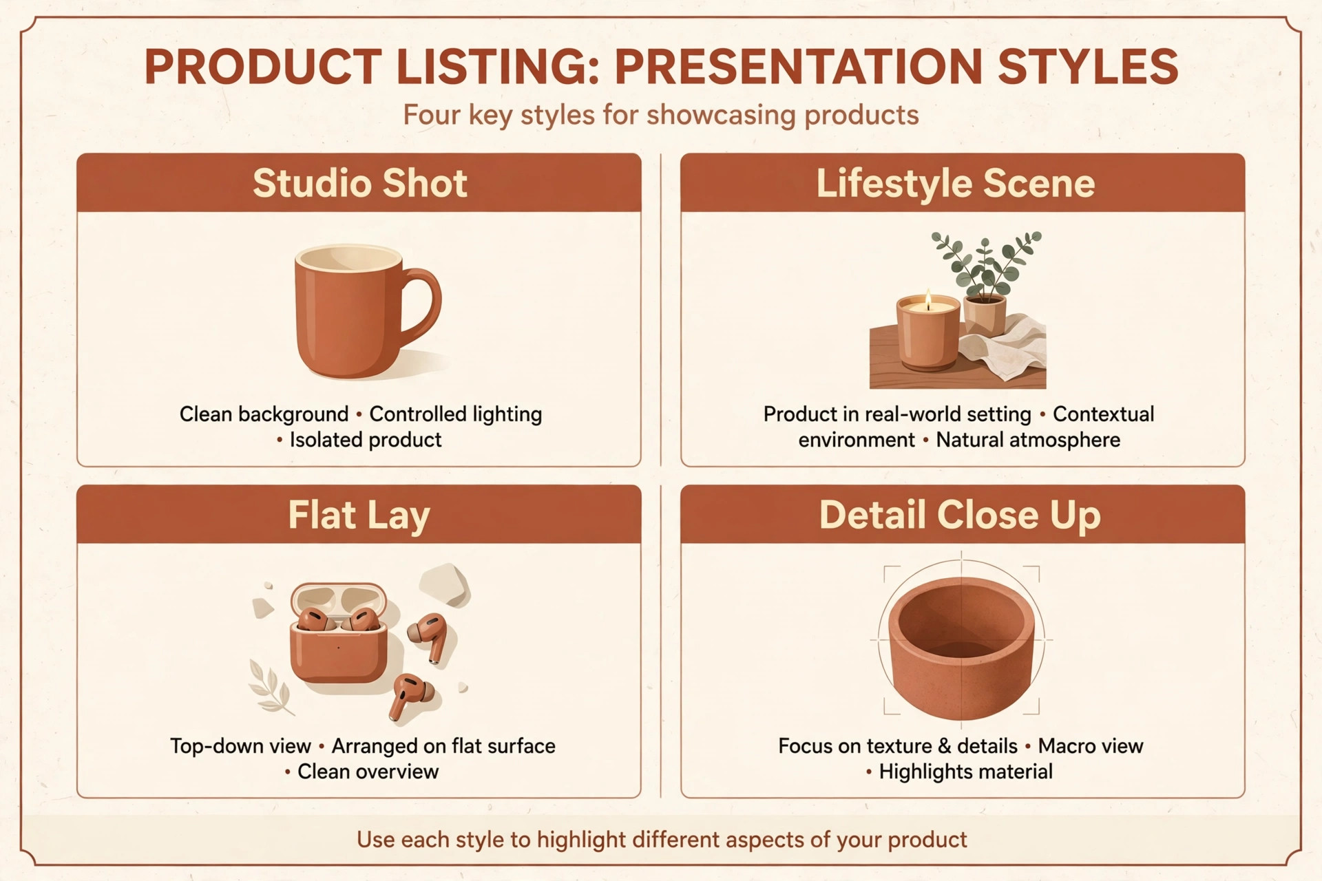 Mockup style structure diagram for product listings