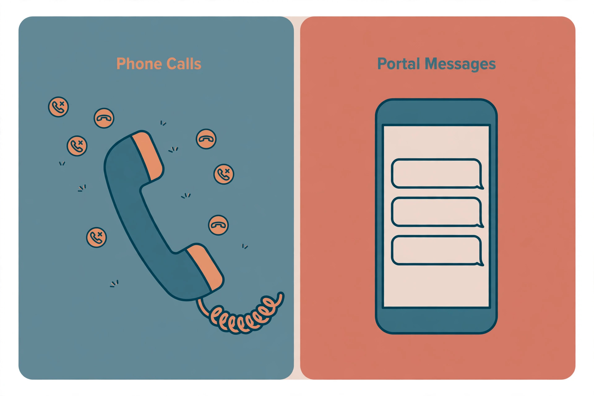 Comparison of phone calls and portal messages for tenant communication