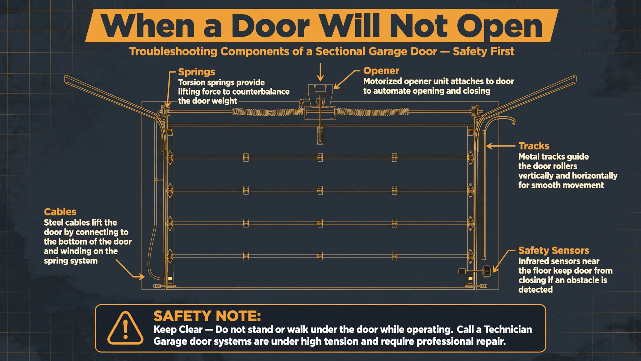 garage door repair diagram illustration