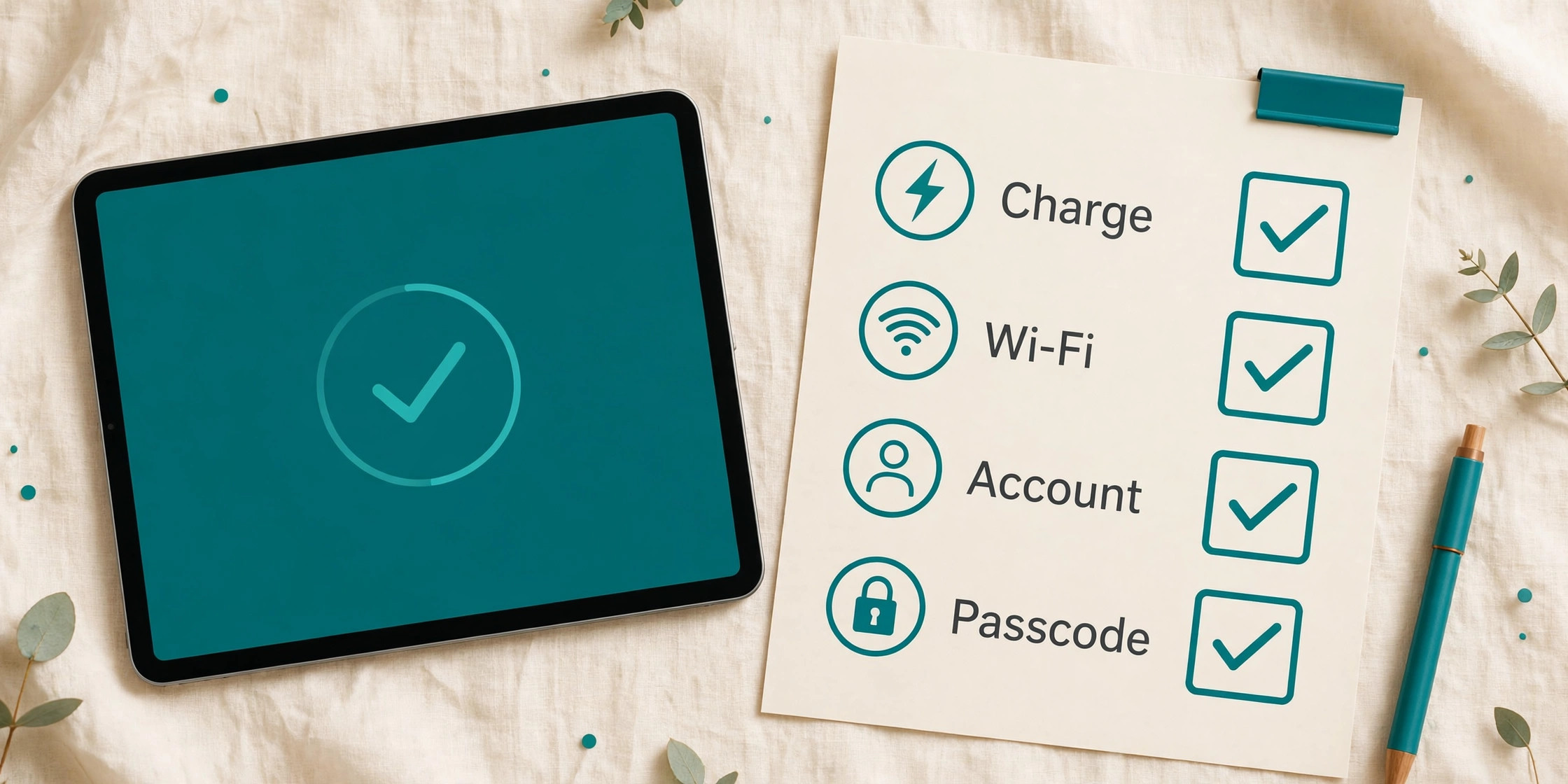 First setup checklist for a senior iPad beginner