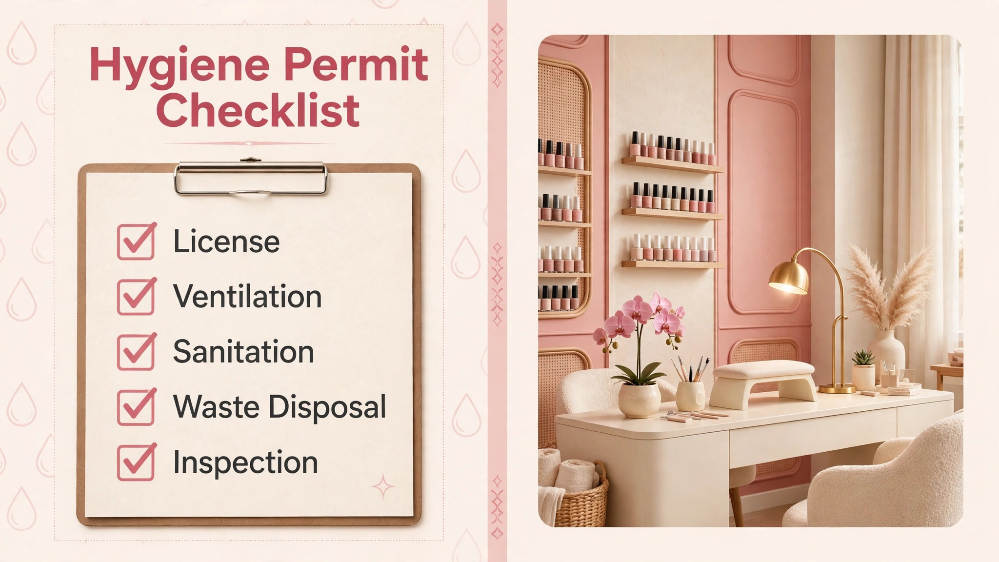 Hygiene permit checklist for a new nail salon