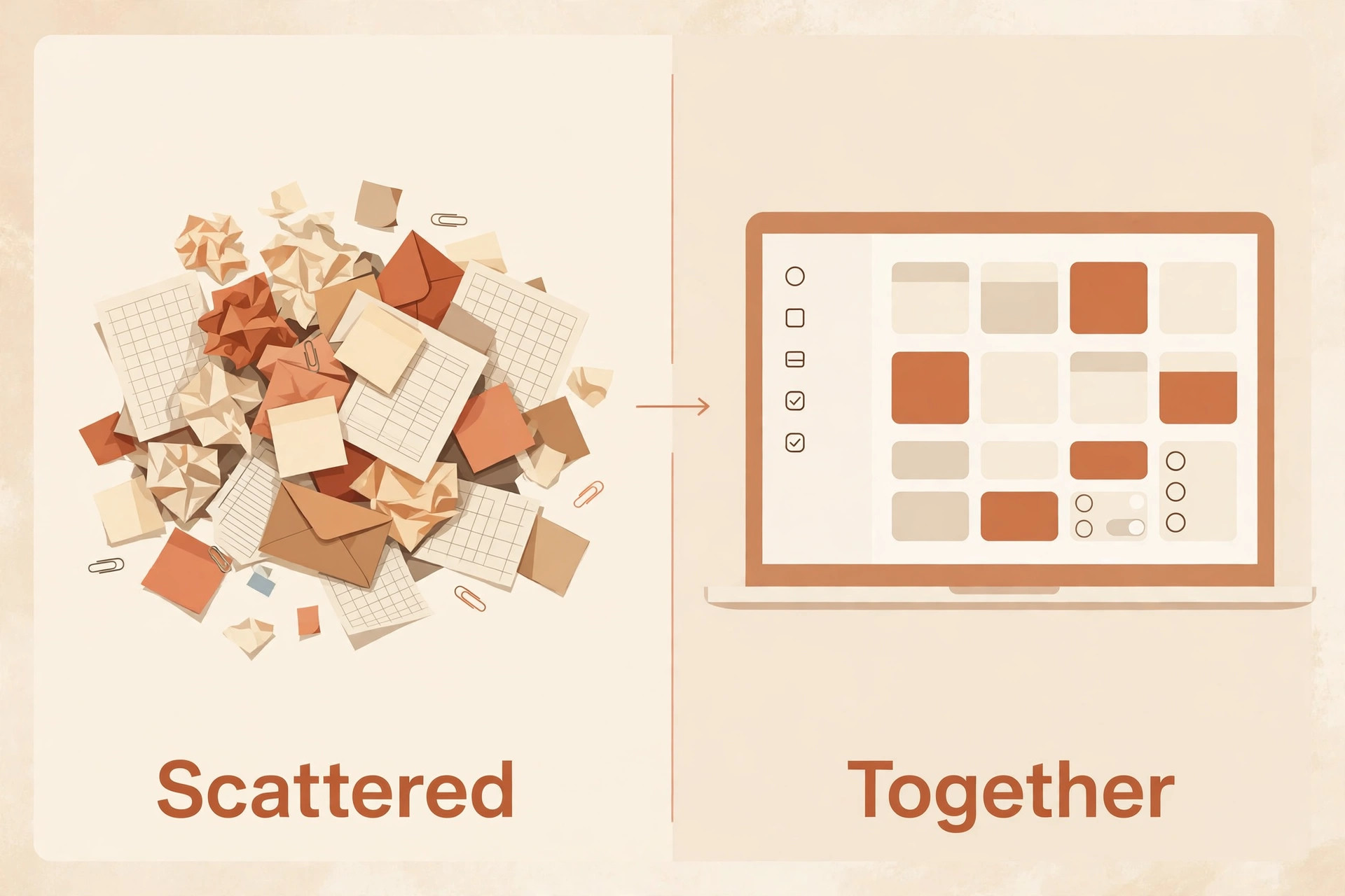 comparison image illustrating a key idea for a interior design business