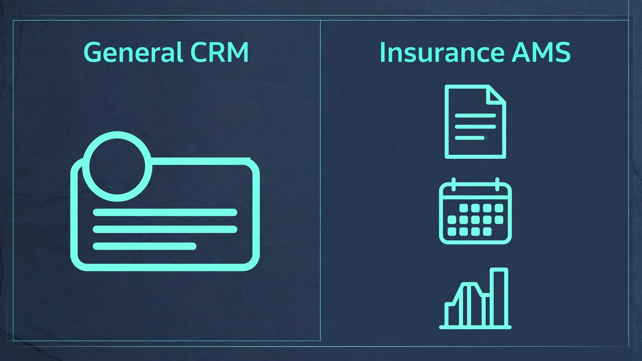 comparison visual for the insurance CRM shortlist table.