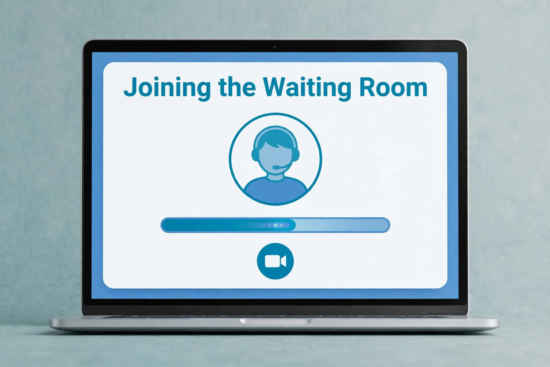 screenshot visual showing a patient joining a telehealth waiting room.