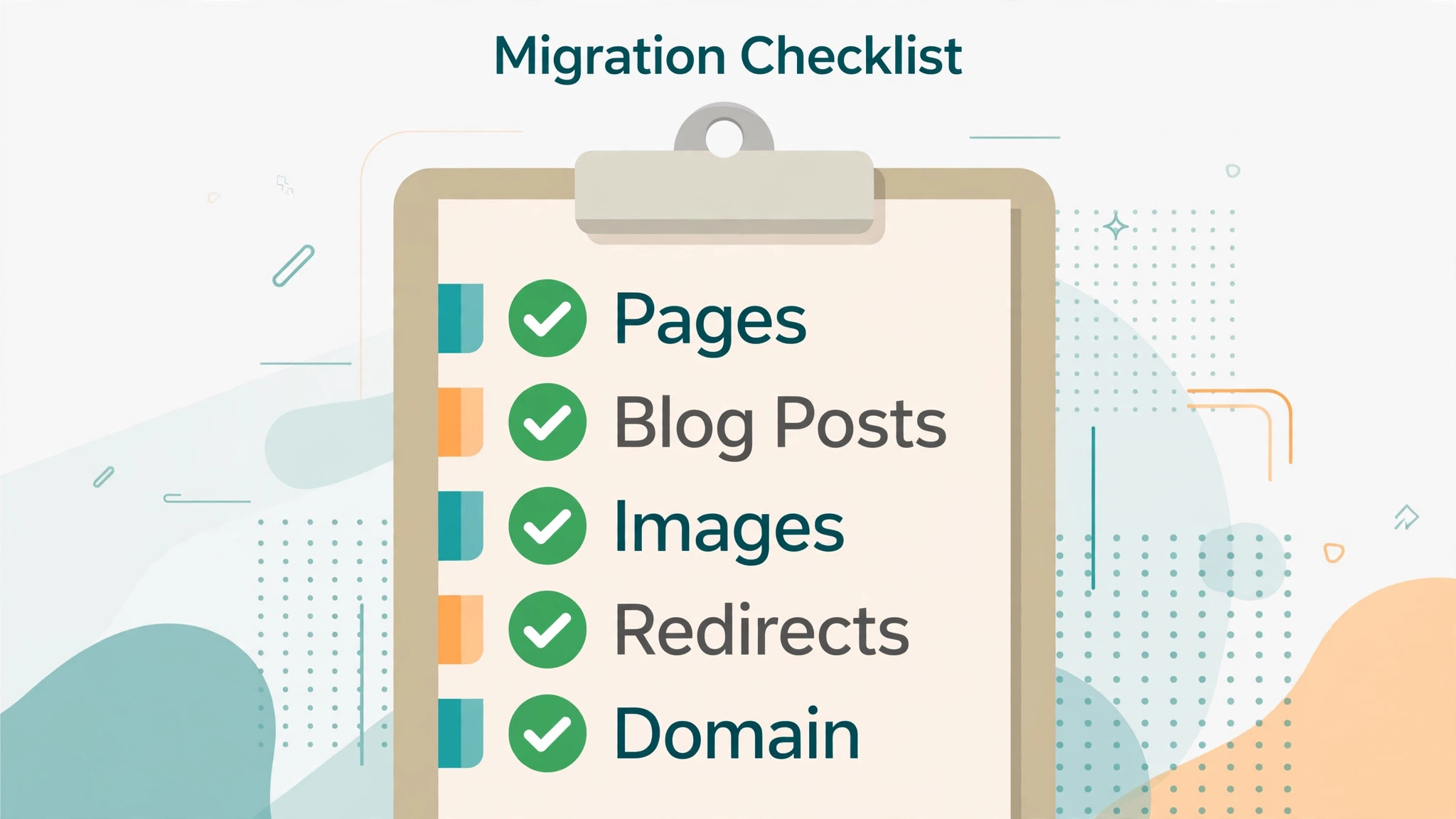 ticked migration tasks on a clipboard