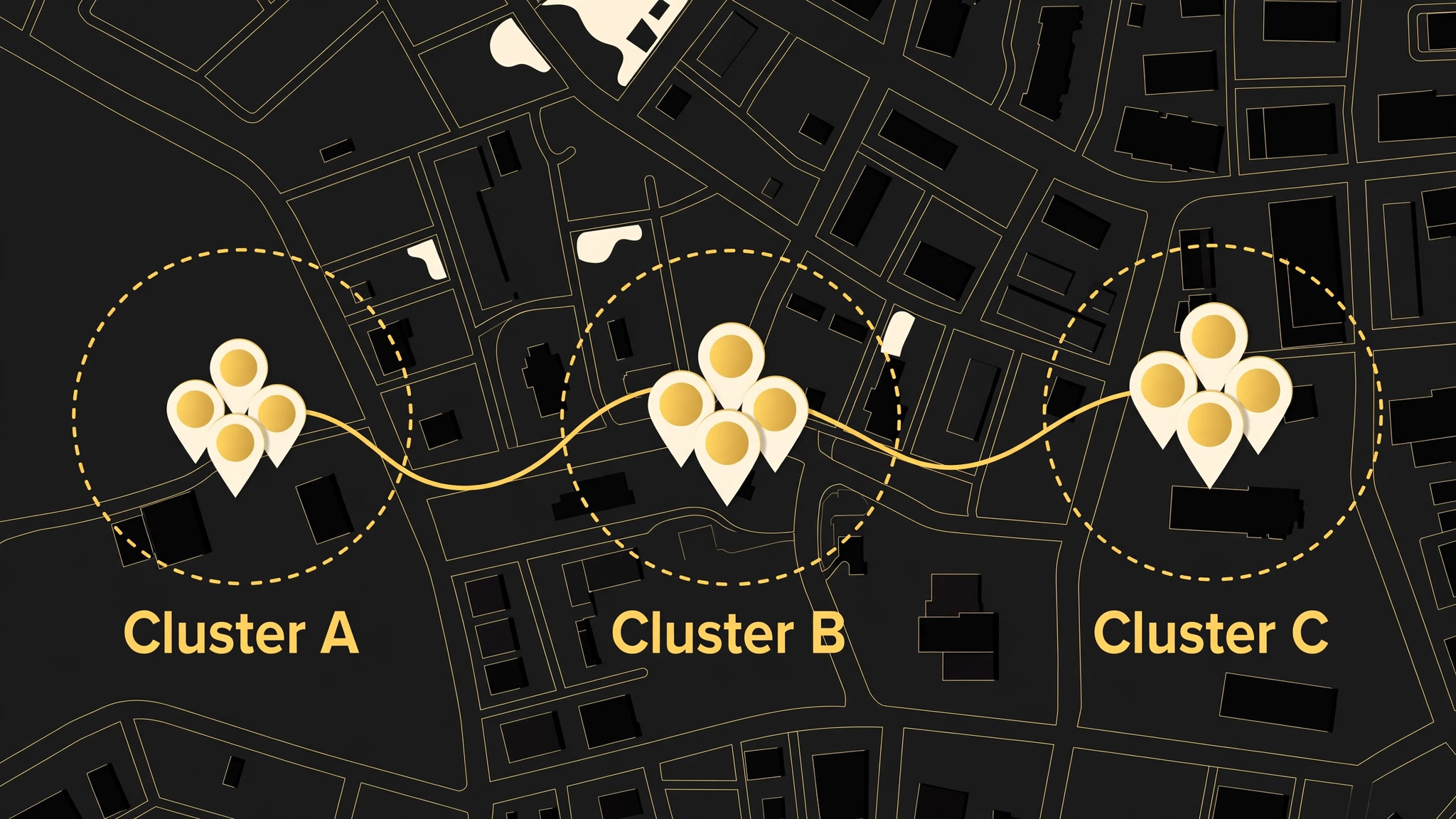 map of clustered mobile barber bookings