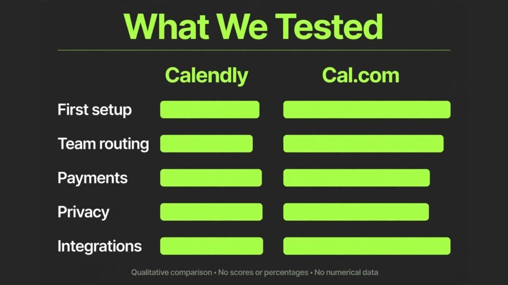 Calendly vs Cal.com test scores chart