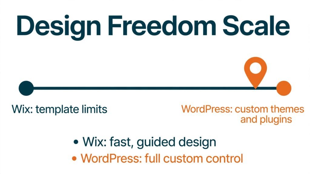 Design freedom comparison for Wix and WordPress