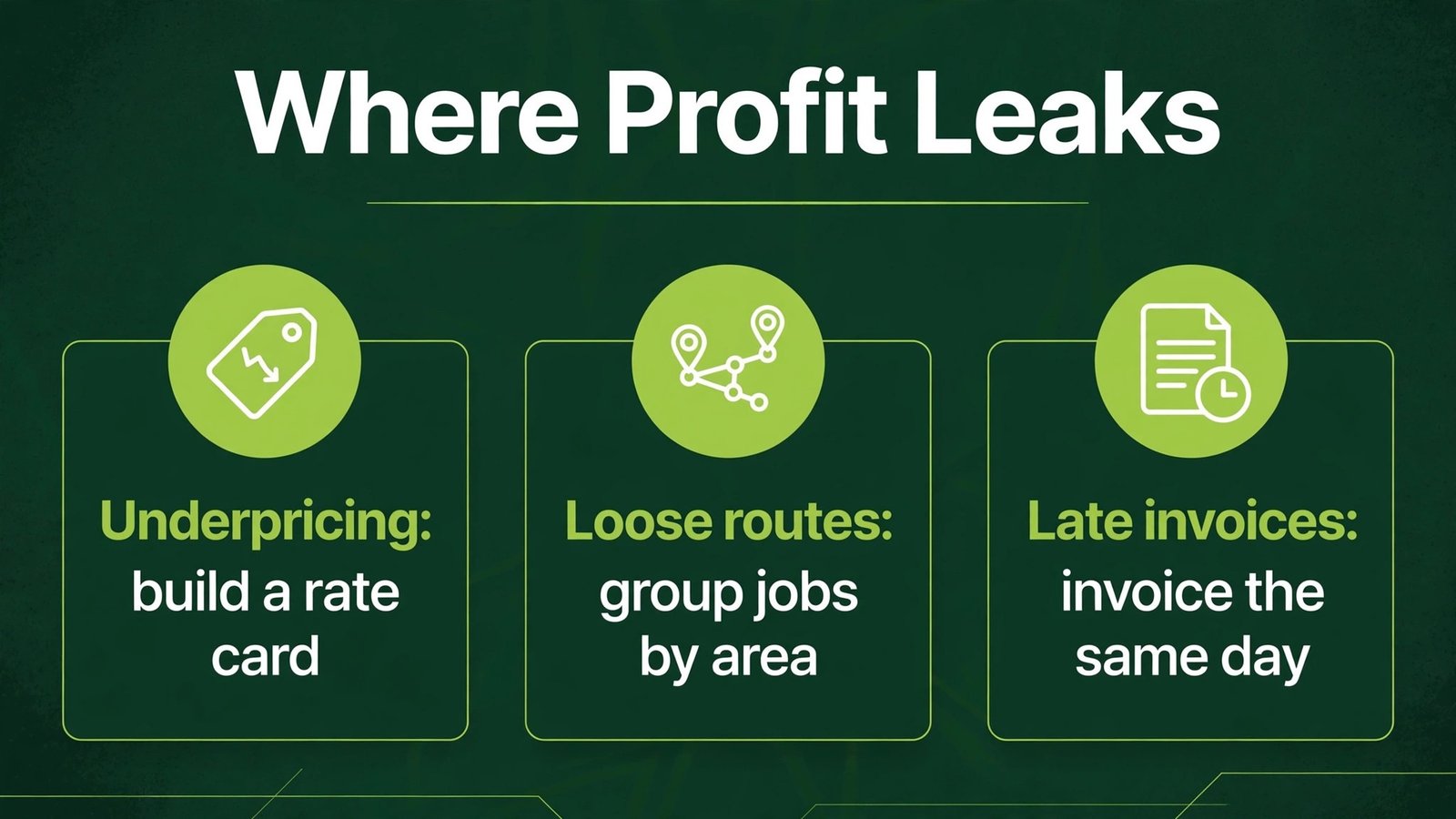 Infographic showing where yard care profit leaks