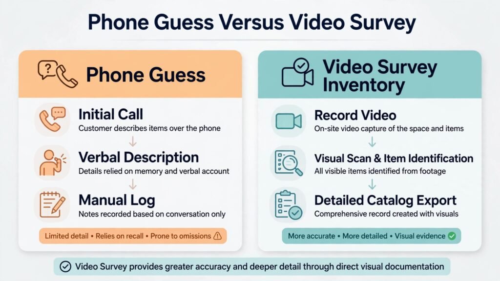 Moving quote accuracy phone guess versus video survey