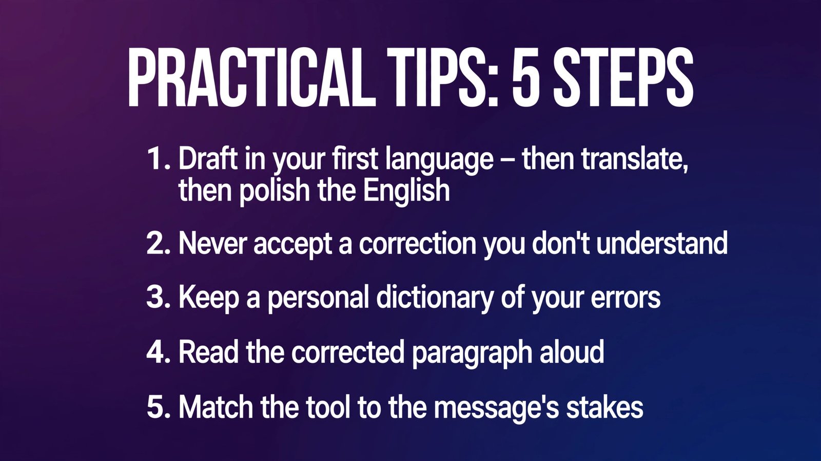 Practical tips for non-native English writers (infographic)