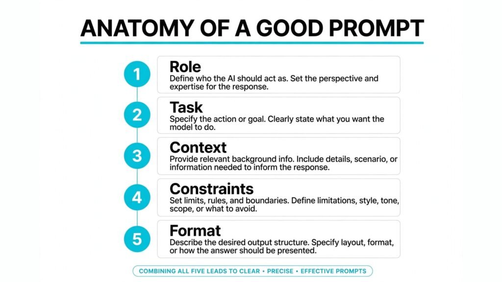 Anatomy of a good AI prompt infographic