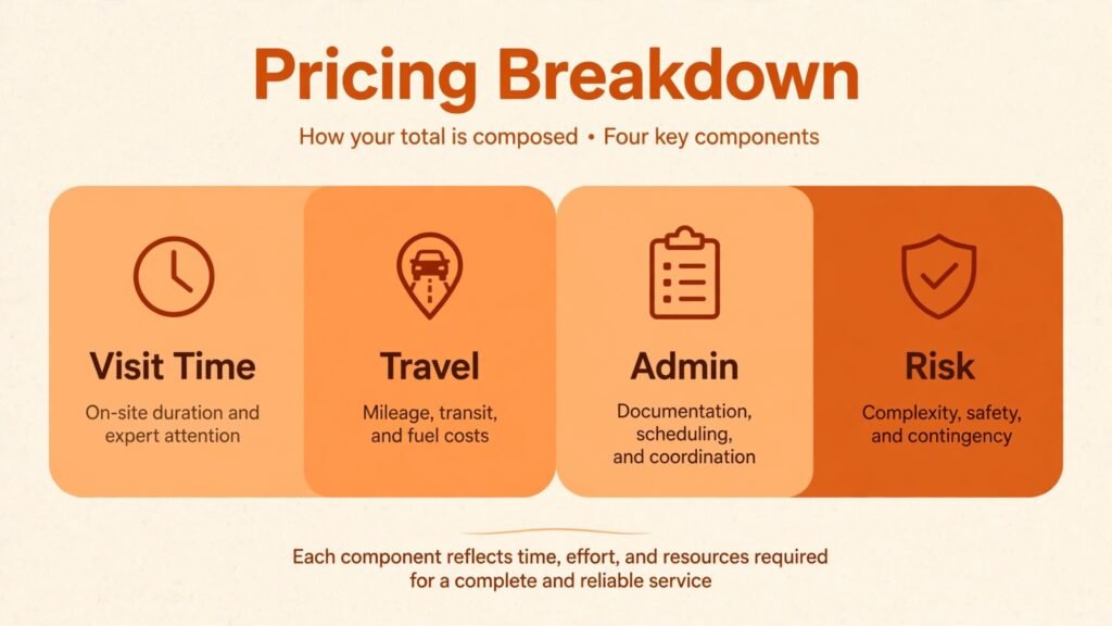 Pet sitting pricing breakdown infographic