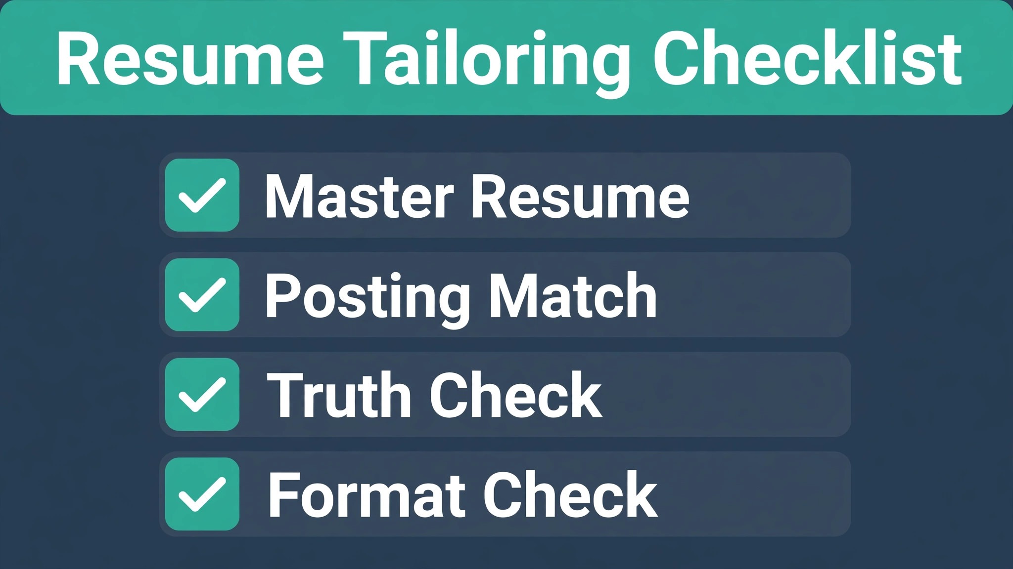 Infographic checklist for tailoring a resume with AI