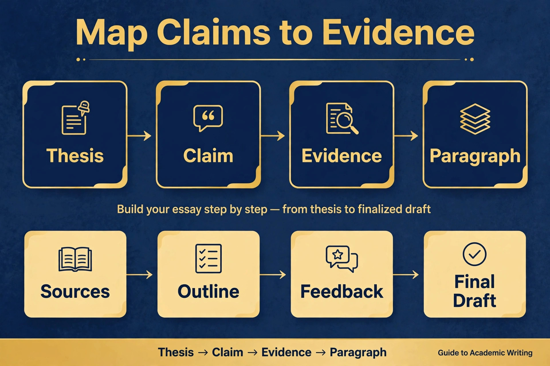Thesis mapping chart for claims evidence and paragraphs