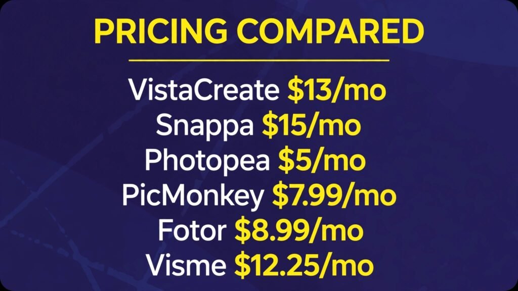 Canva alternatives pricing compared, free plans and paid prices for 2026