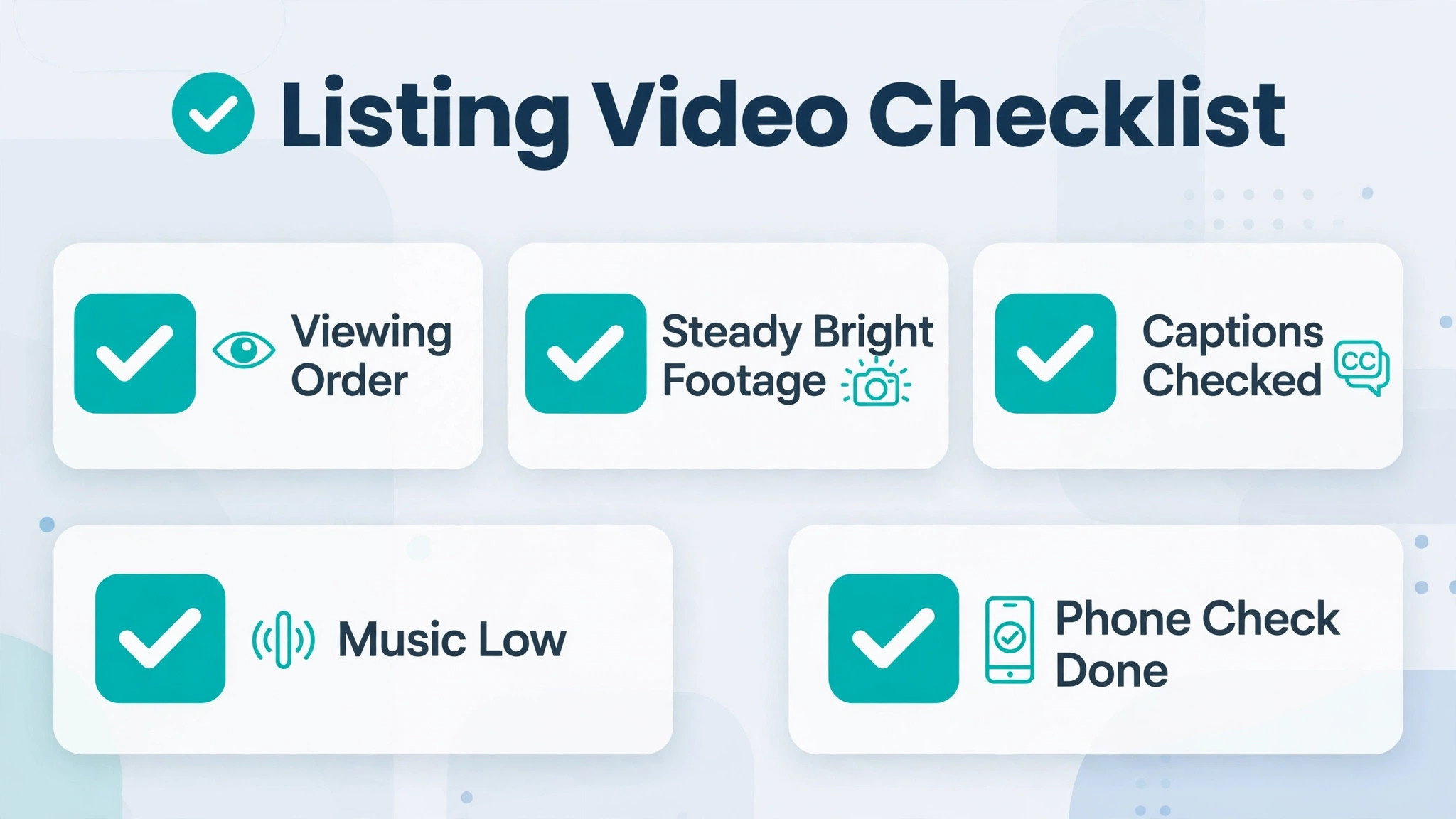 listing video checklist