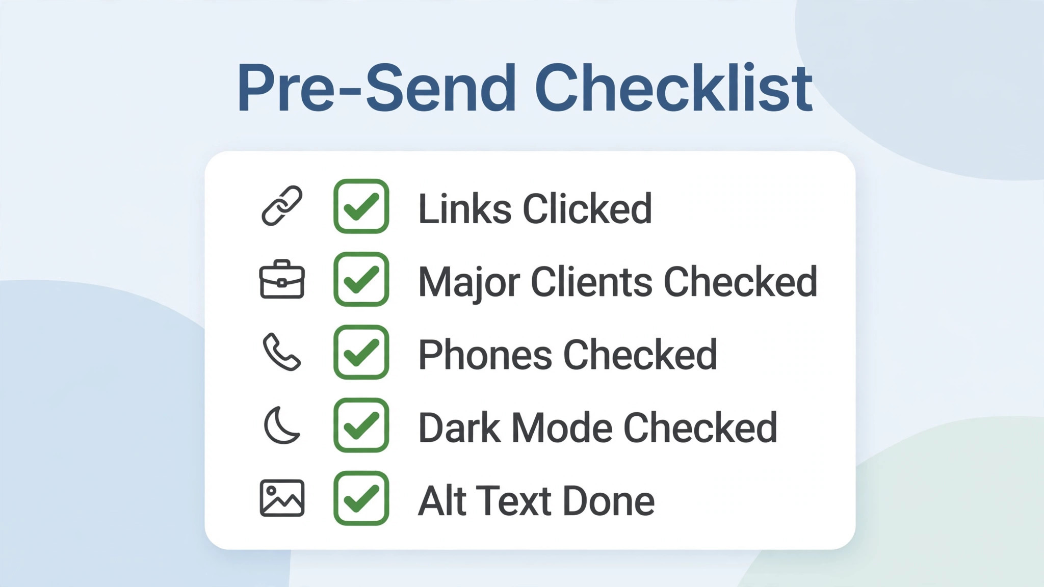pre-send checklist for newsletters