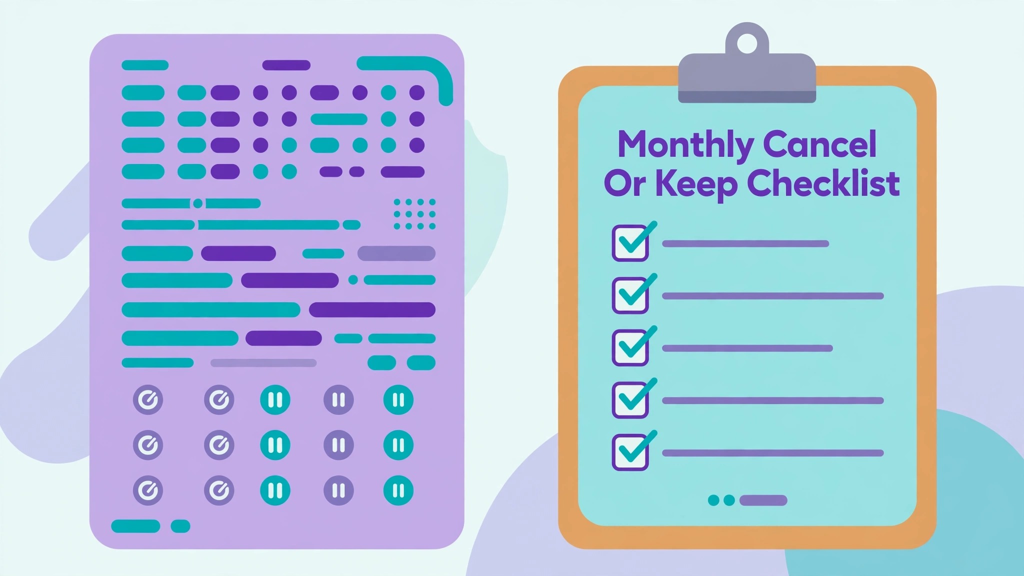 monthly cancel or keep checklist
