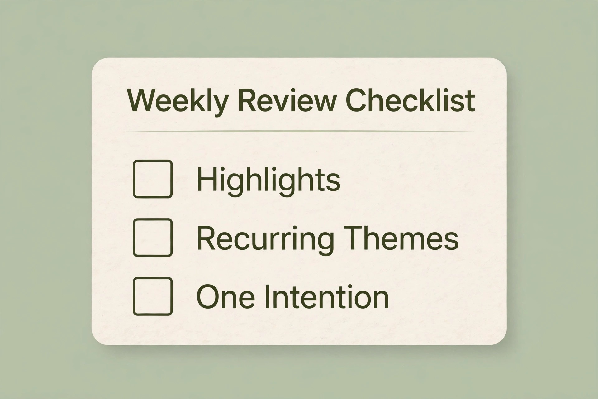 weekly review checklist