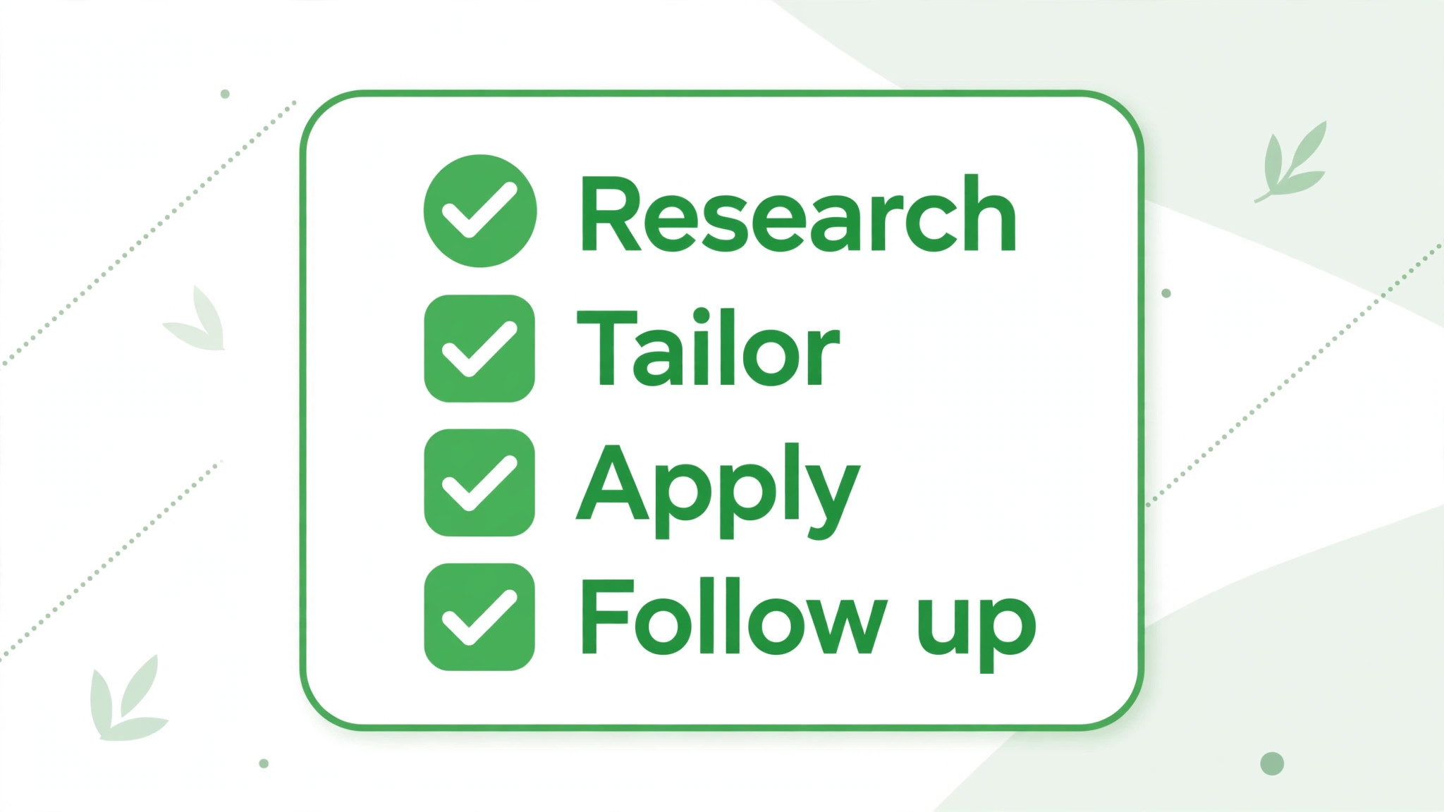 job hunt board checklist with follow up tasks