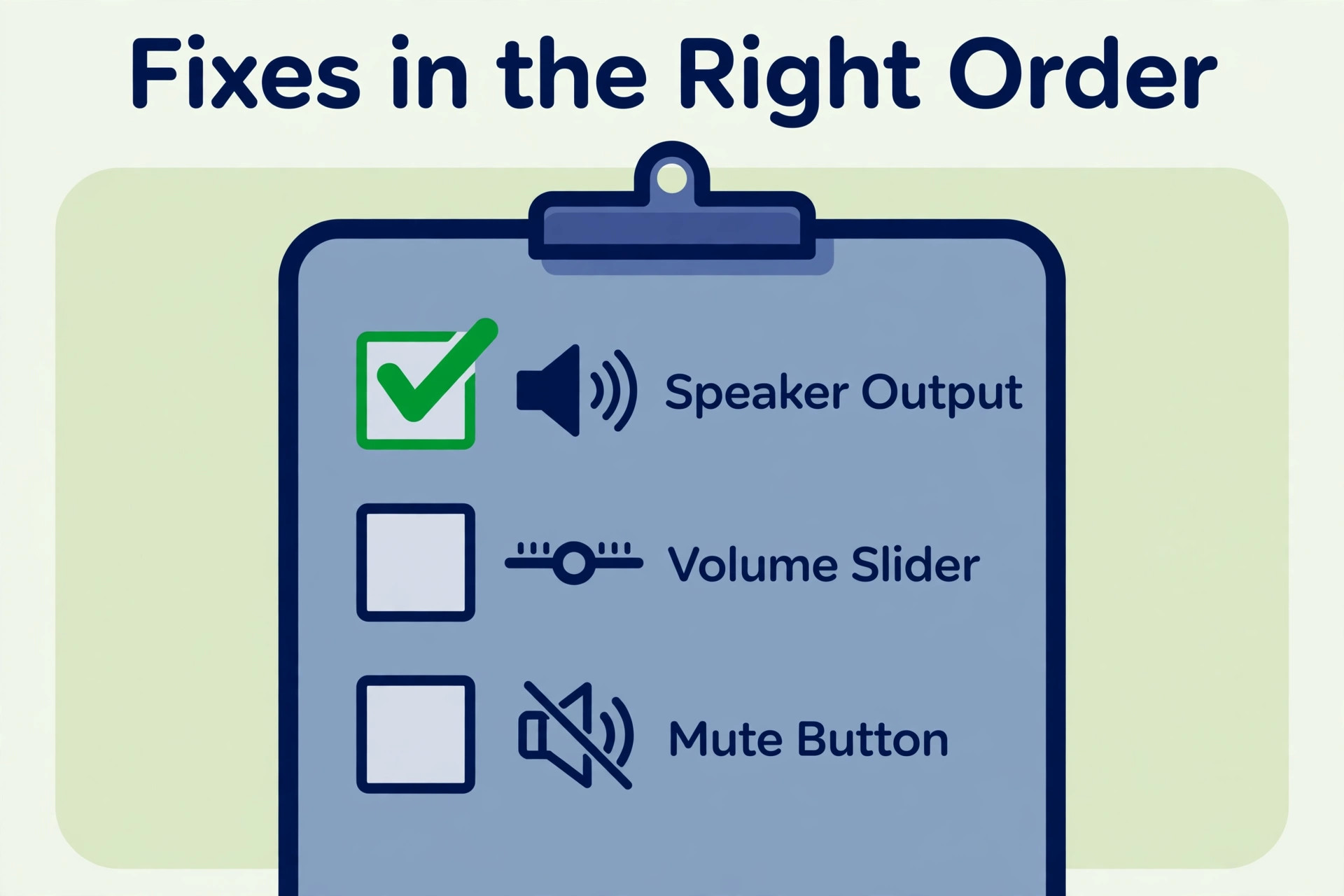 Windows laptop speakers visual tied to the How to fix Windows laptop speakers not working in the Right Order section of this guide