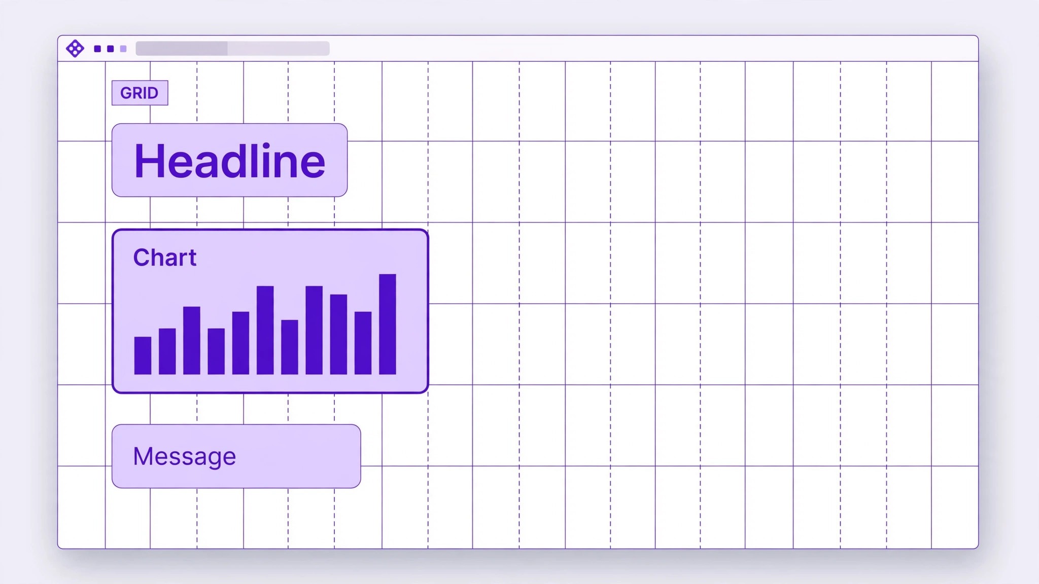 Figma infographic frame mockup with grid