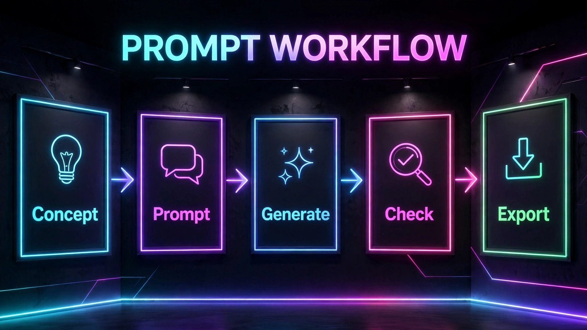 Cover prompt workflow from concept to export