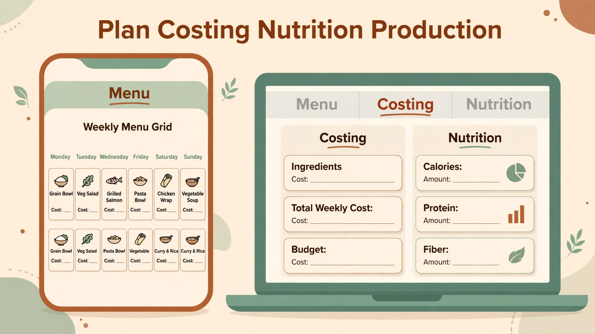 meal prep mockup illustration