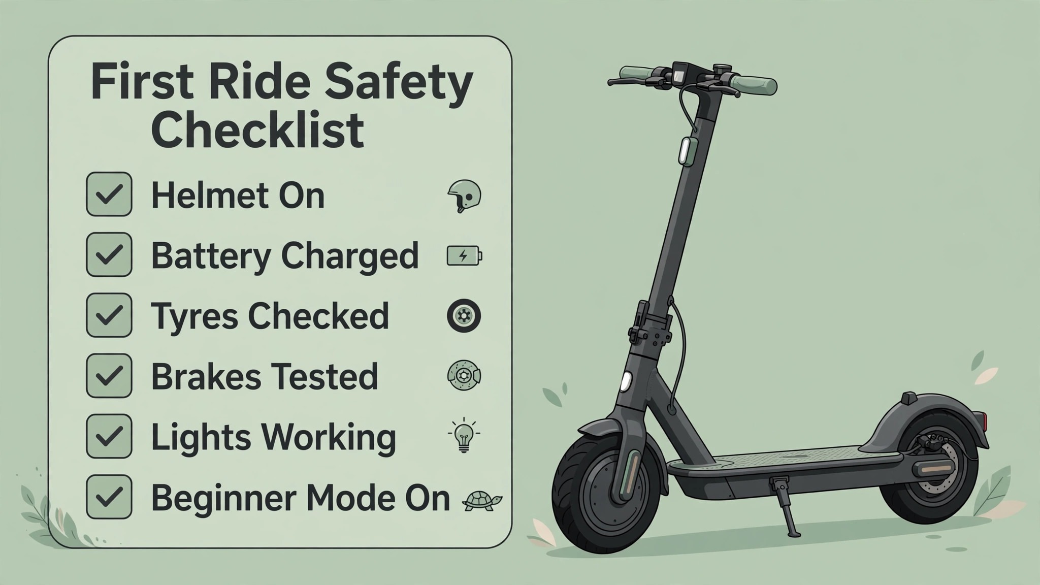 First ride safety checklist for electric scooter commuting