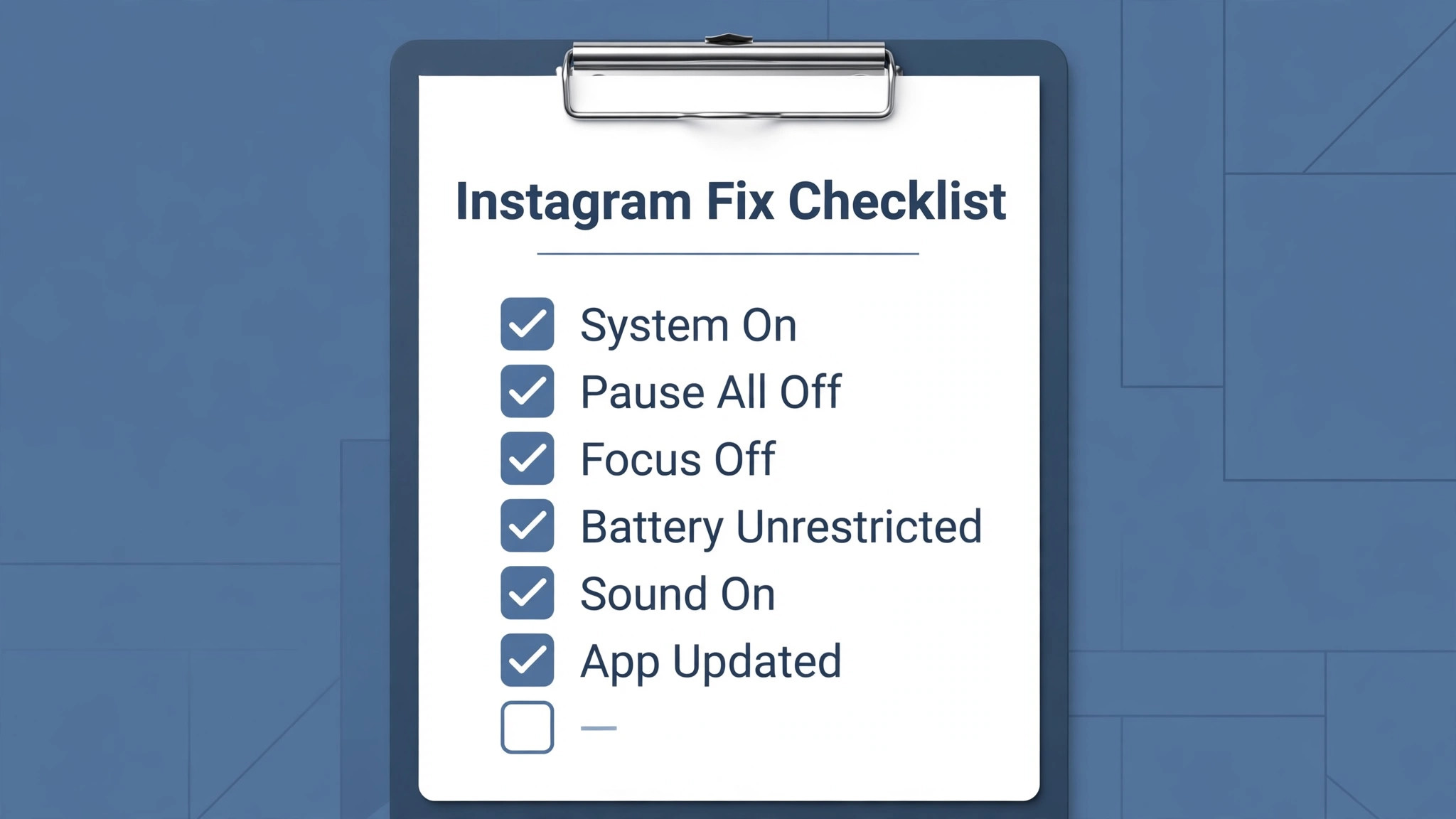 Checklist of Instagram notification fixes in order