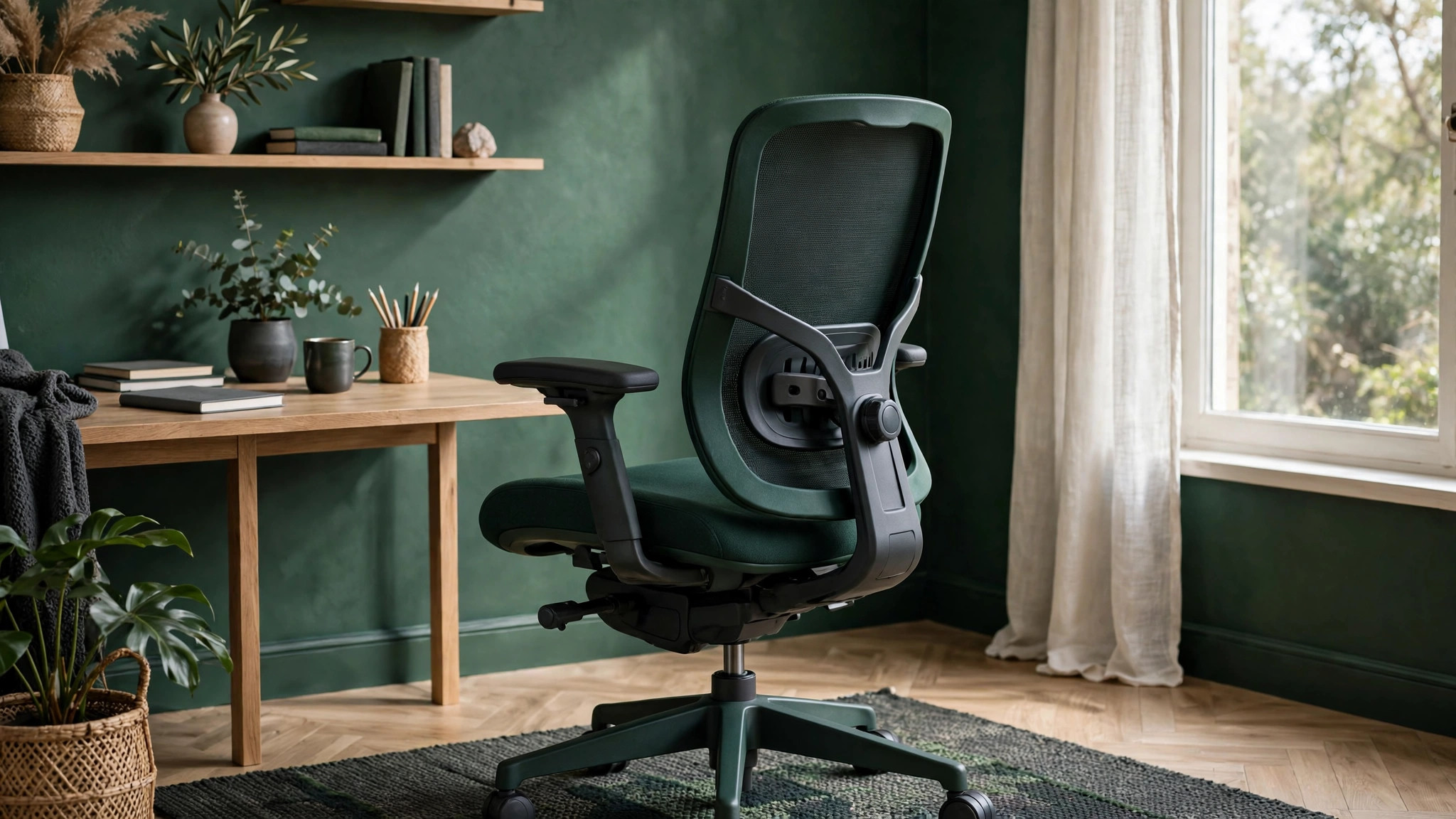 Office chair mockup with adjustable lumbar support