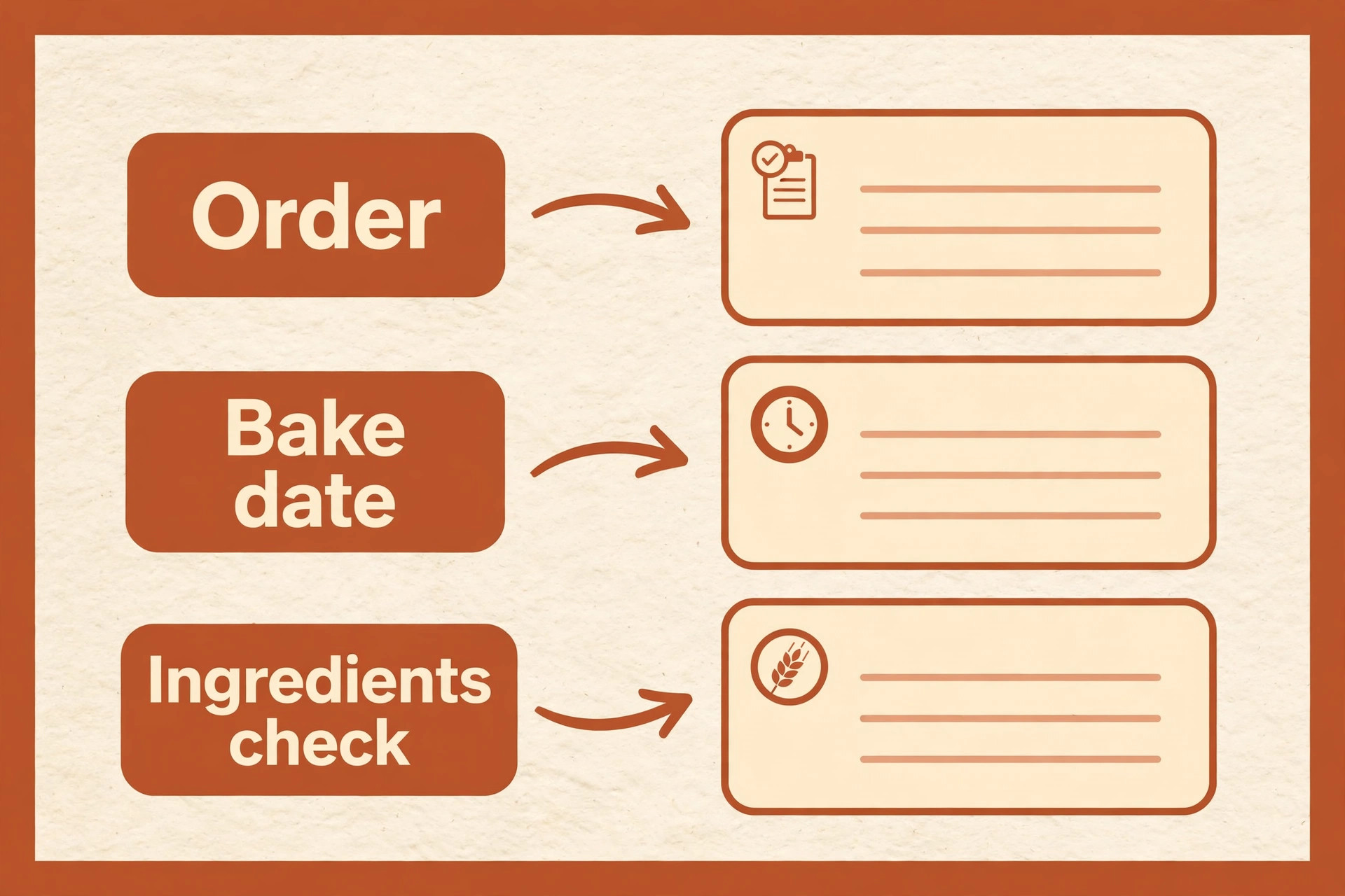 annotated image illustrating a key idea for a bakery.