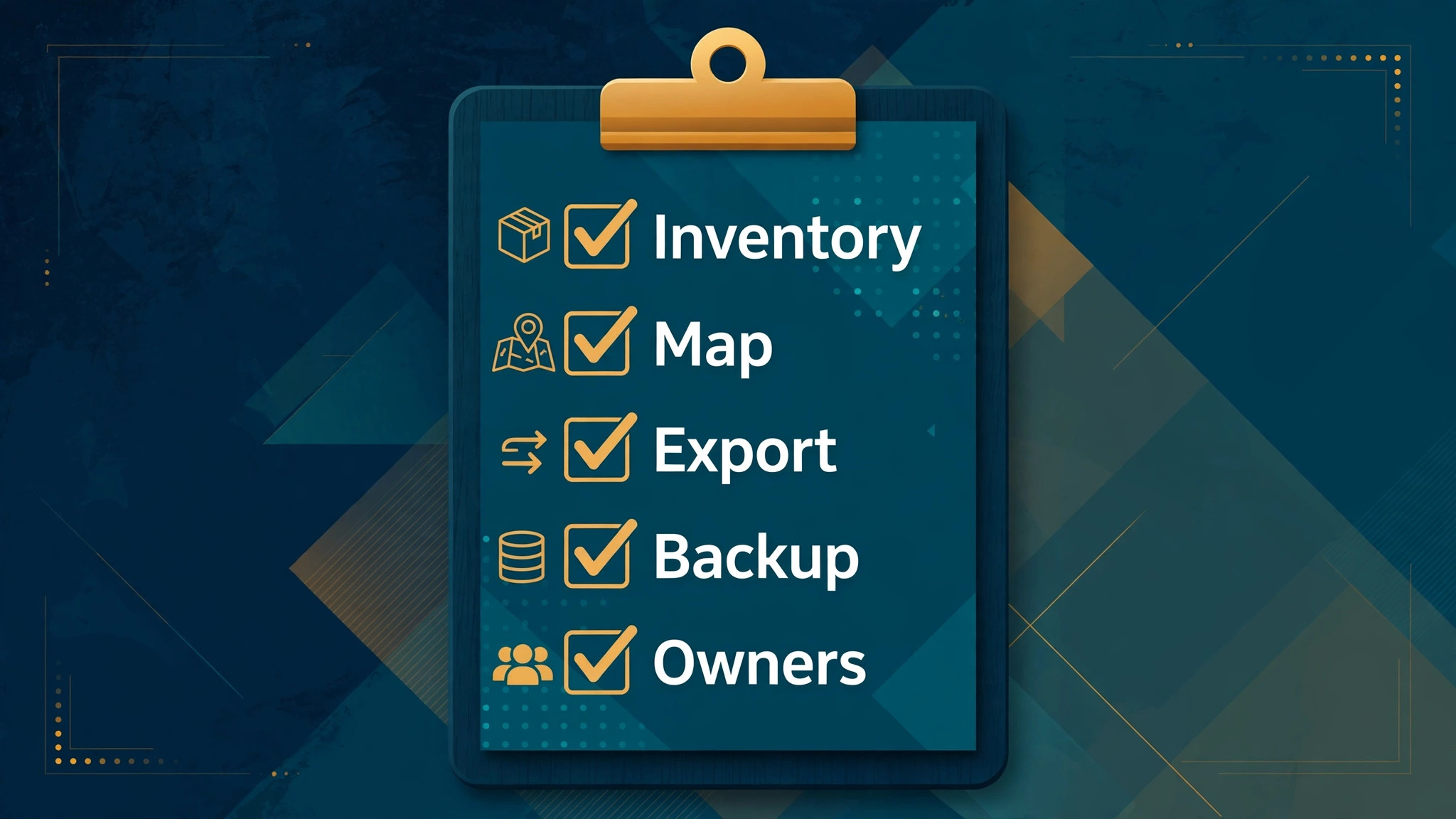 checklist visual for migration preparation steps.