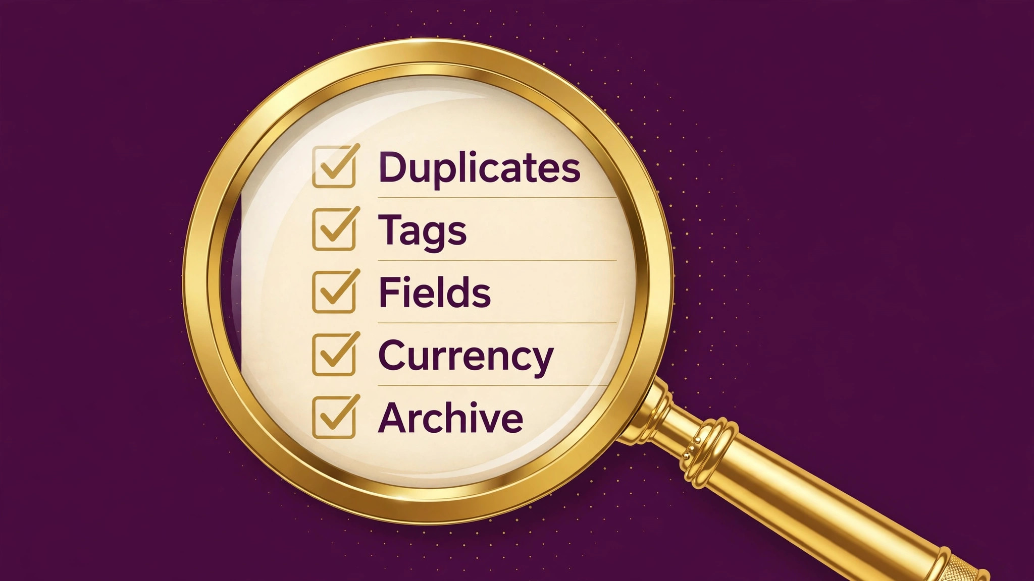 checklist visual for CRM data cleanup steps.