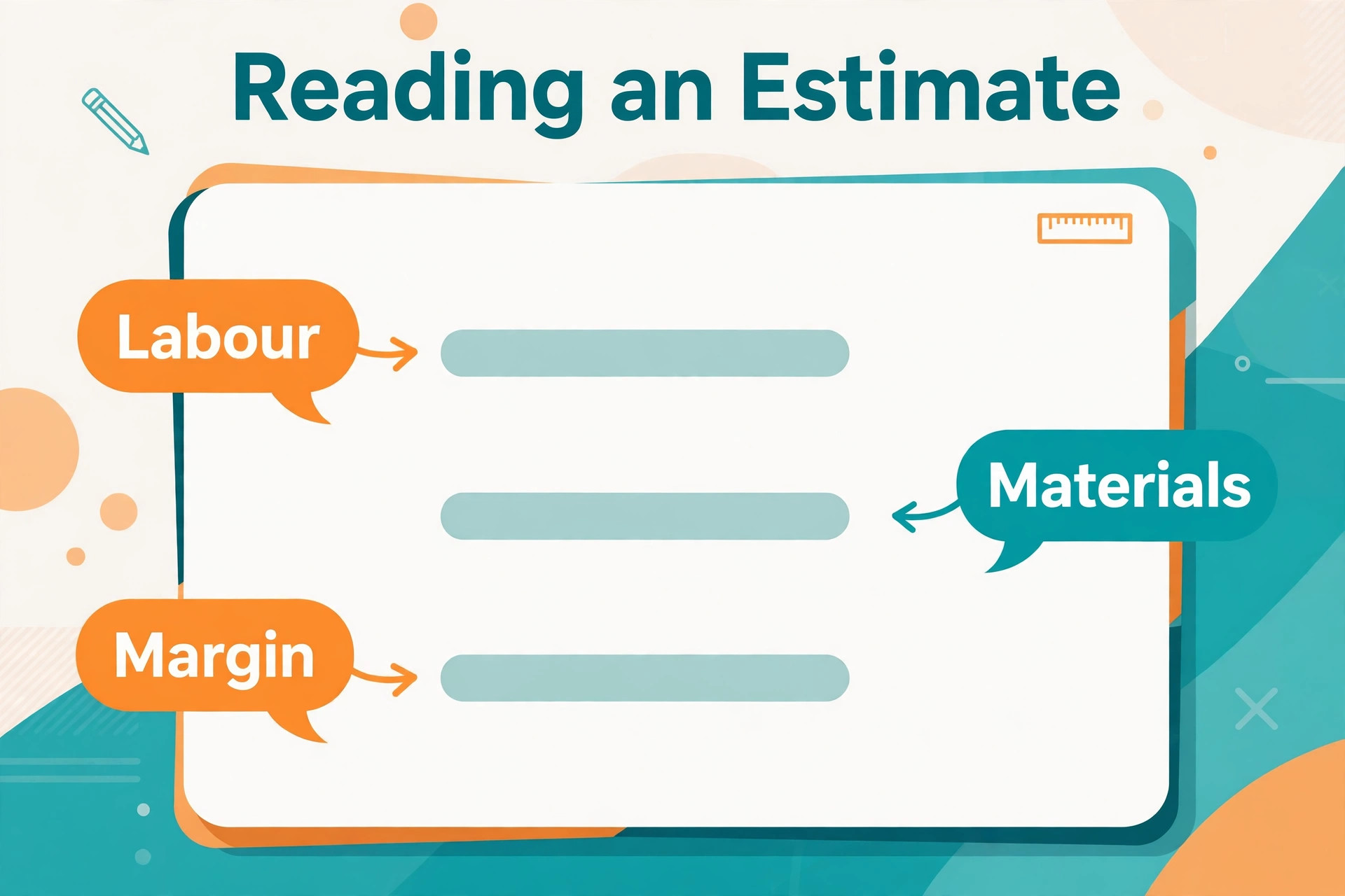 annotated visual explaining contractor estimate line items.