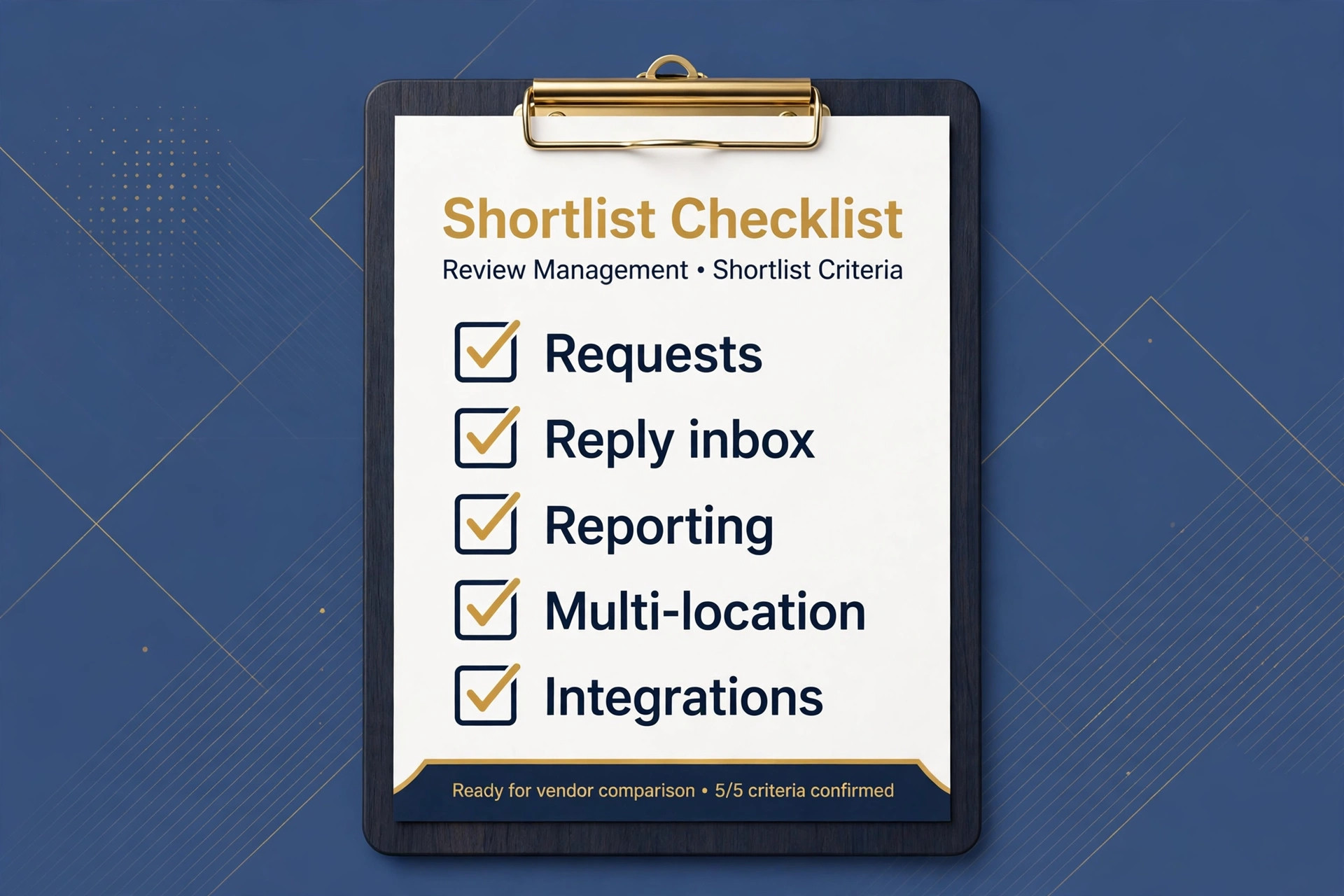 checklist visual for the review management shortlist.