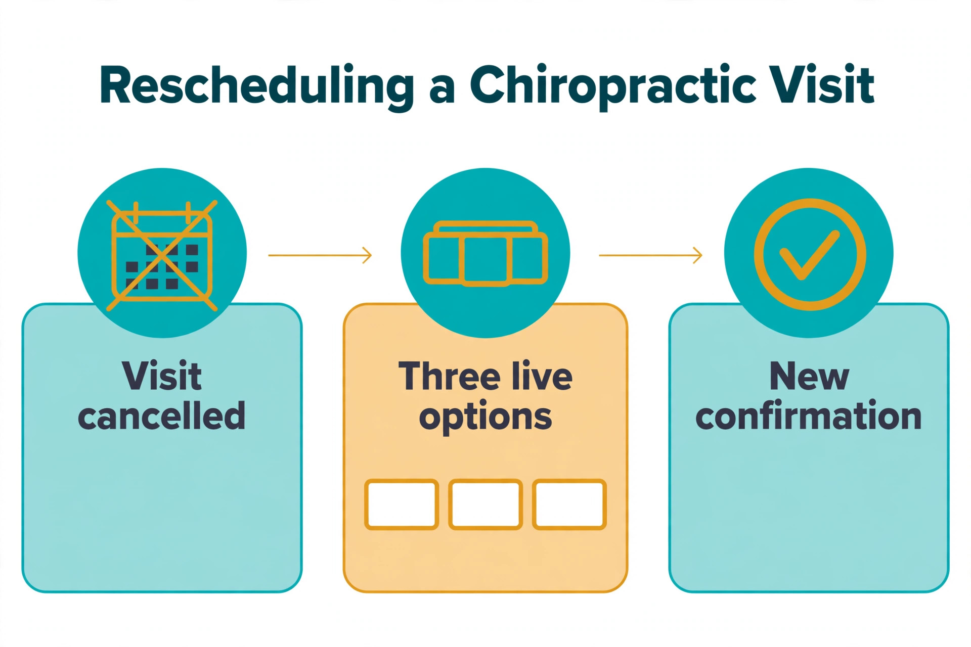 An annotated example of rescheduling a chiropractic visit.