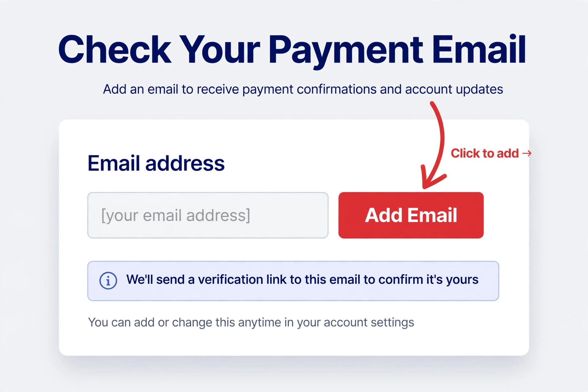 A screenshot of PayPal email settings.