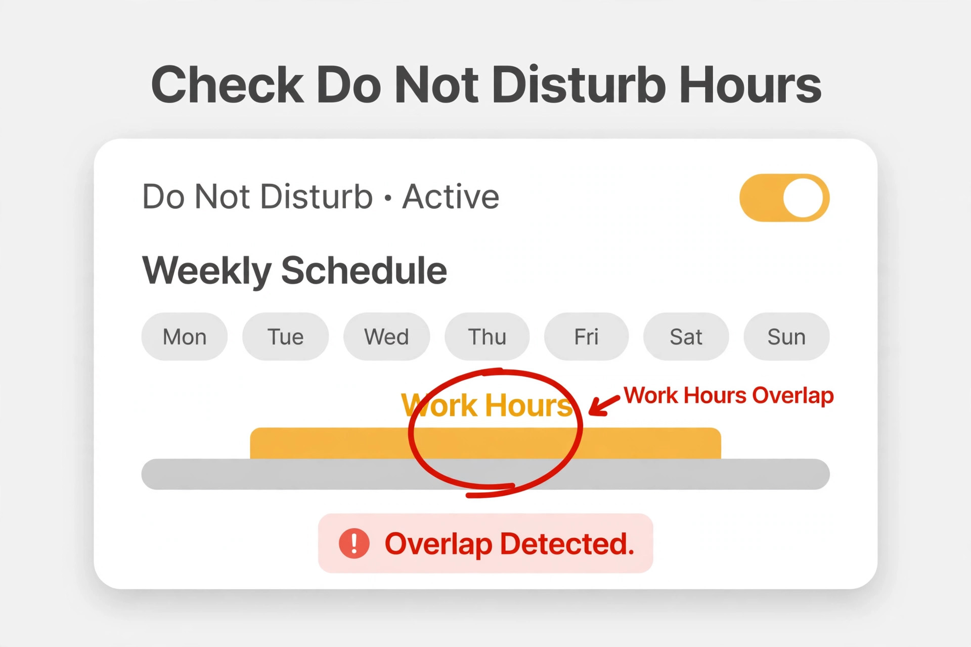A screenshot of Do Not Disturb schedule settings.