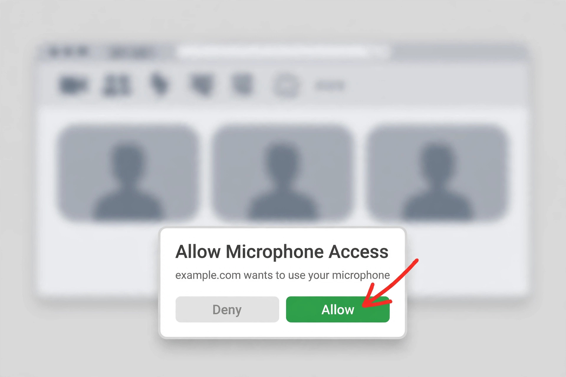 A screenshot of browser microphone permission.