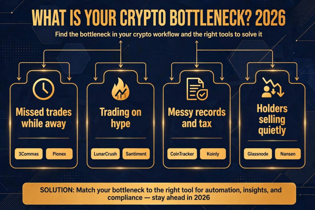 Decision flowchart, pick the right crypto trader tool for your bottleneck